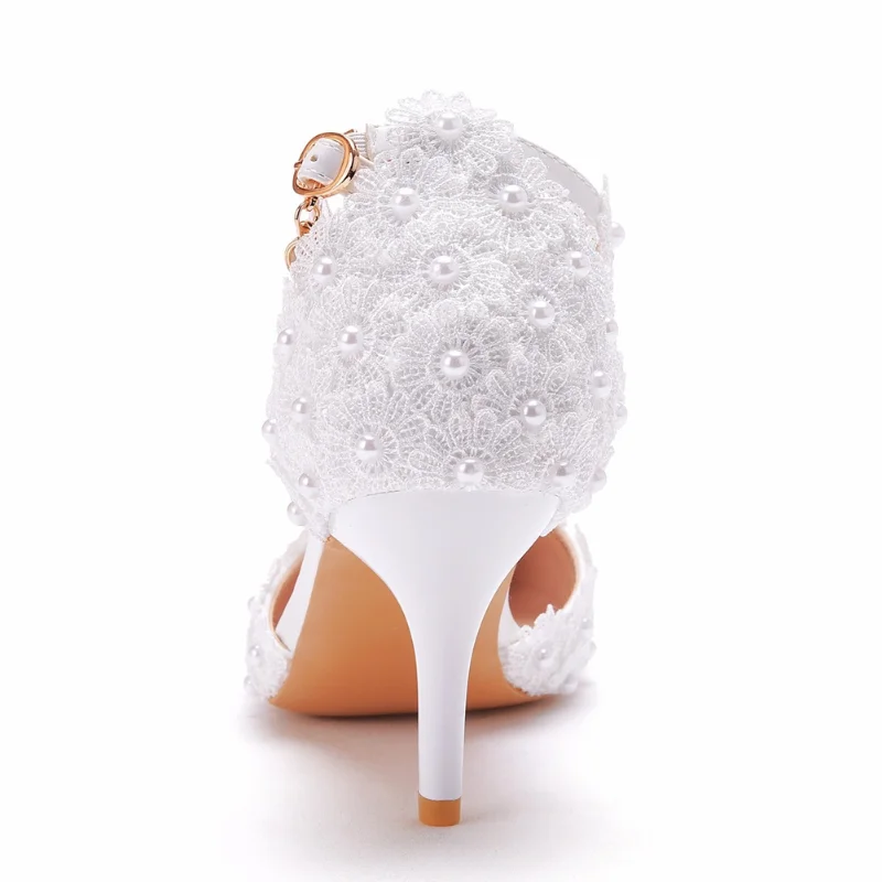 Scdd9240db6d7458fabe5195c0b849d15k Elegant Pointy Lace Rhinestone Bridal High Heel Sandals for Women