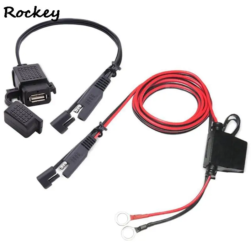 

Waterproof Motorcycle SAE to USB Cable Adaptor USB Charger 2.1A Fast Charging For Phone GPS Tablets Motorbike Accessories