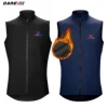 DAREVIE Cycling Vest Thermal Winter Windproof 2 Way Zippers Waterproof Cycling Windbreaker Back Zipper Pockets Men Women Rainbow 1