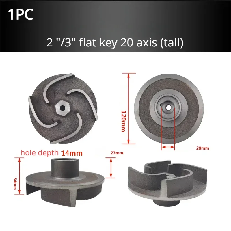 170F Cast Iron Water Pump Impeller Self priming Pump Water Impeller For Gasoline Engine Sewage Blade Centrifugal Parts