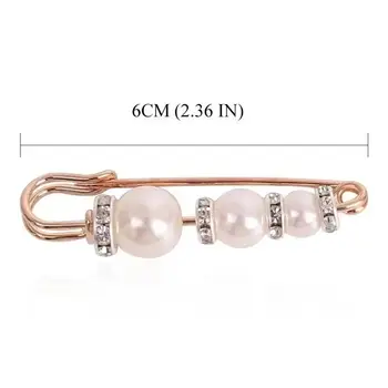 Creative Cheap Personalized Decorative Brooch Pearl Retro Diamond-encrusted Metal Beaded Silk Scarf Buckle Pearl Brooch 2