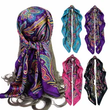 

2021 Twill Headscarf for Women Print Solid Square Scarf Hijab Bandana Female Neckerchief Hand Bag Shawl Wraps Echarpe 90*90cm