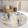 Modern Abstract Decoration Round Carpet Living Room Sofa Area Rugs Home Light Luxury Floor Mat Room Decor Soft Carpet Washable 1