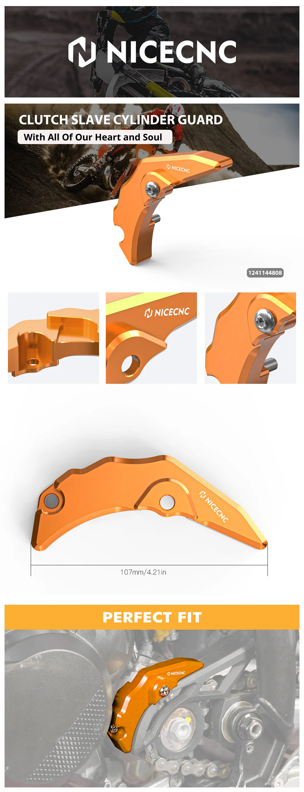 NICECNC Für 2024 KTM EXC 300 EXC XCW 250 300 SX XC Husqvarna TE300 TE250 GasGas EC300 EC250 Kupplungsnehmerzylinder-Abdeckungsschutz – Detail 7