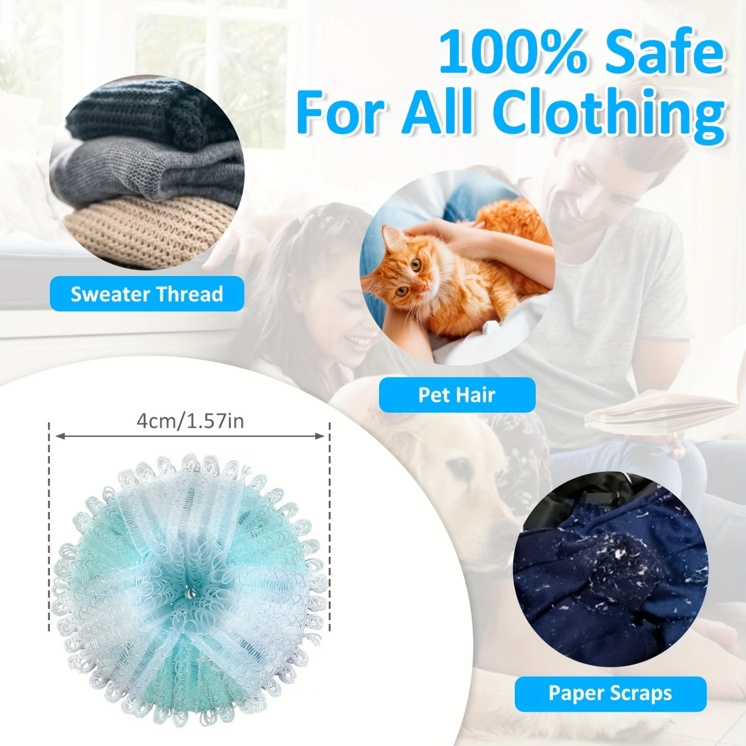16 Pcs Laundry Pet Hair Remover Reusable Washing Hair Catcher Floating Pet Removal Balls Lint Remover Balls Easy to Use Was