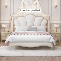 Organisateur de lit Queen Size Crème Deluxe pour Chambre à Coucher, Style Princesse Filles, Accessoires de Maison 1