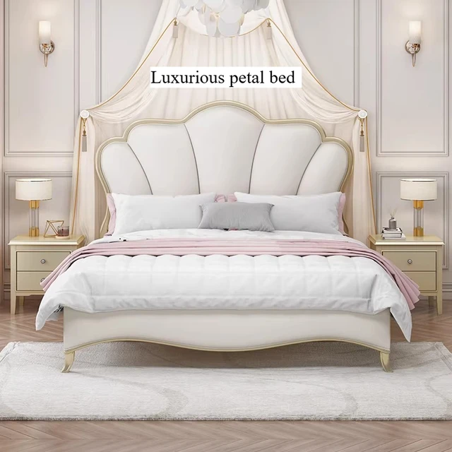 Organisateur de lit Queen Size Crème Deluxe pour Chambre à Coucher, Style Princesse Filles, Accessoires de Maison 1