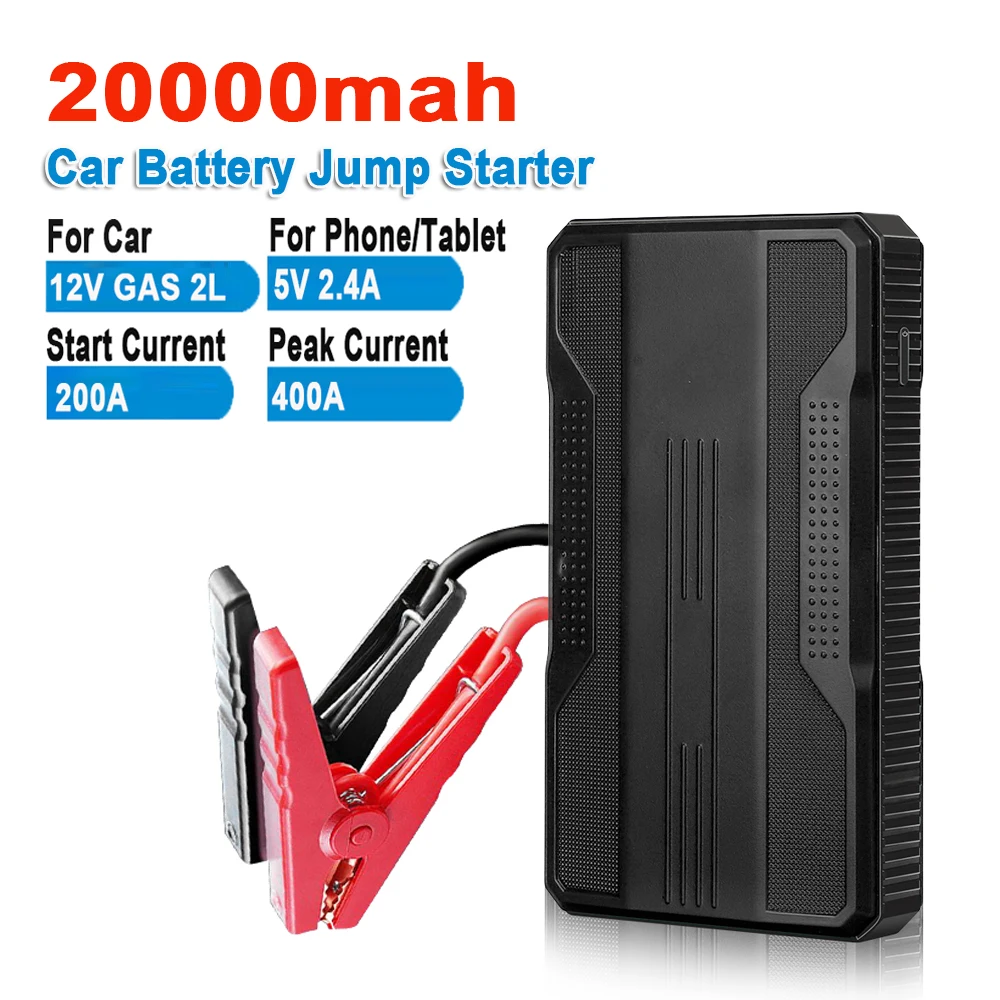 

12V Car Jump Starter 20000mAh Emergency Battery Booster Portable Auto Charger Phone Power Bank & Lighting For Gas/Diesel Cars