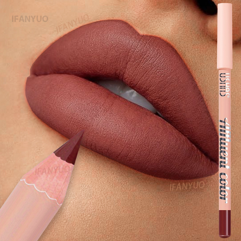 Ultra Matte Lip Liner Pencil Long-lasting Silky Smooth Outline and Filling Lips Contouring Versatile Shades for All Skin Types