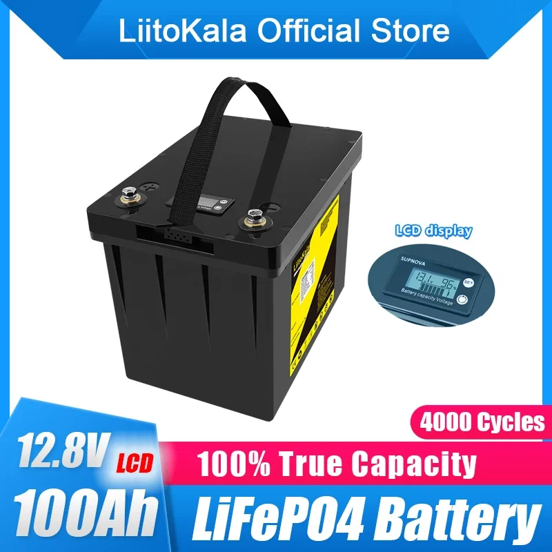 

LiitoKala 12.8V 100Ah 120Ah LifePo4 Battery Pack 12V Rechargeable Battery Pack Lithium Iron Phosphate Lifepo4 Solar Cell tools