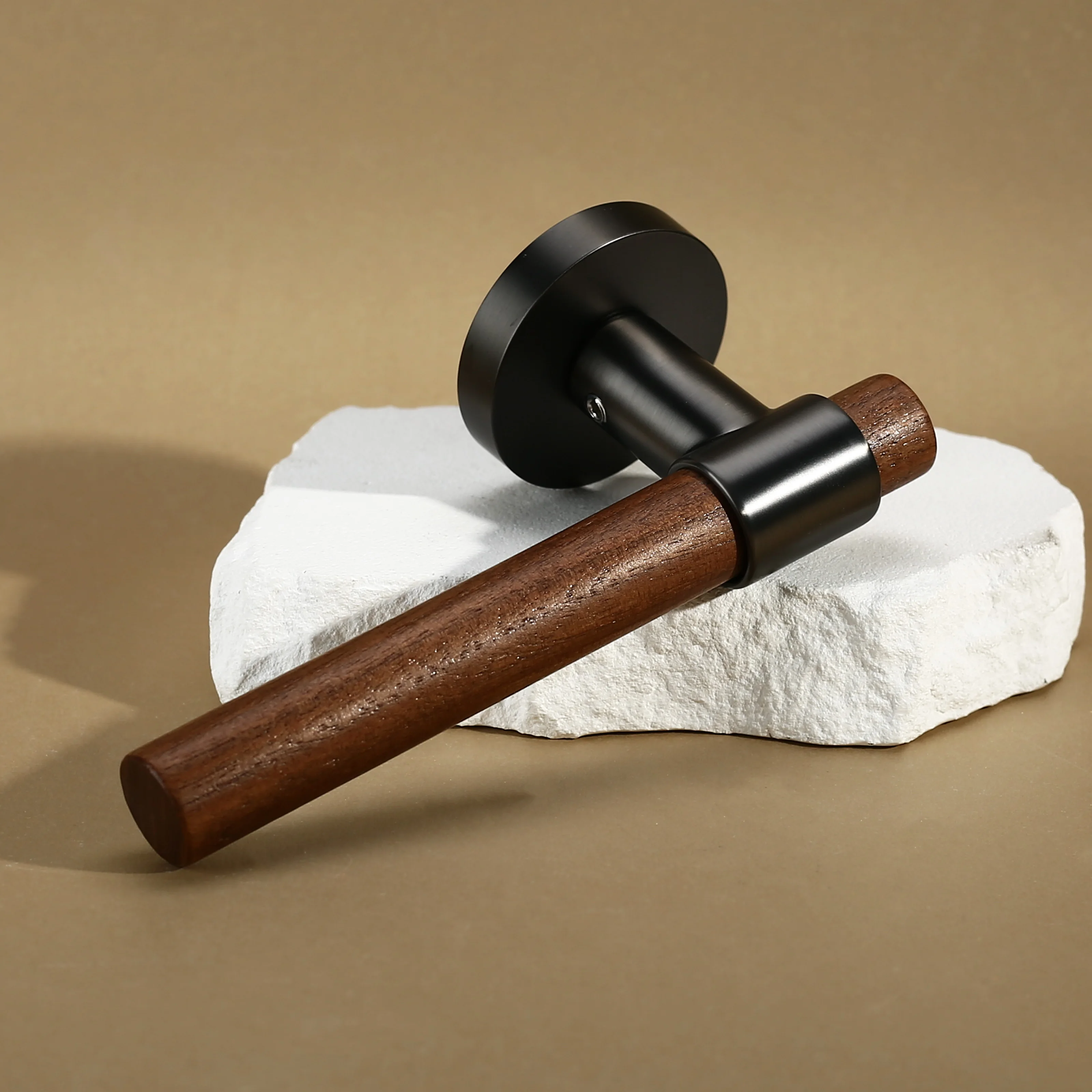 Privacy Door Handle Wood Handle Lever Bedroom Bathroom Passage Door Lock Without Lock Cylinder Viladepot