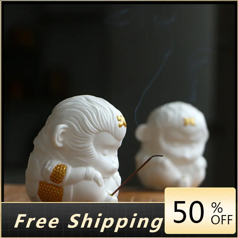 

Ceramic Aesthetic Incense Burner Vertical Sun Wukong Orthodox Chinese Incense Burner Incenser Holder Incenso Nordic Home Decor