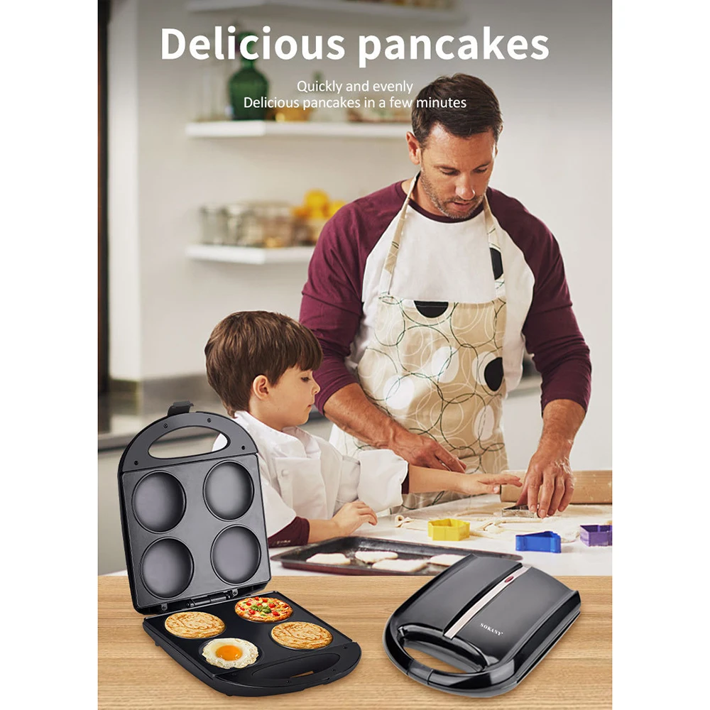 Non-stick Pancake Pan, 4 Pancake Pans, Non-stick Design, Anti-scald Handle Suitable for Omelettes, Pizza, Cheese Bread 3