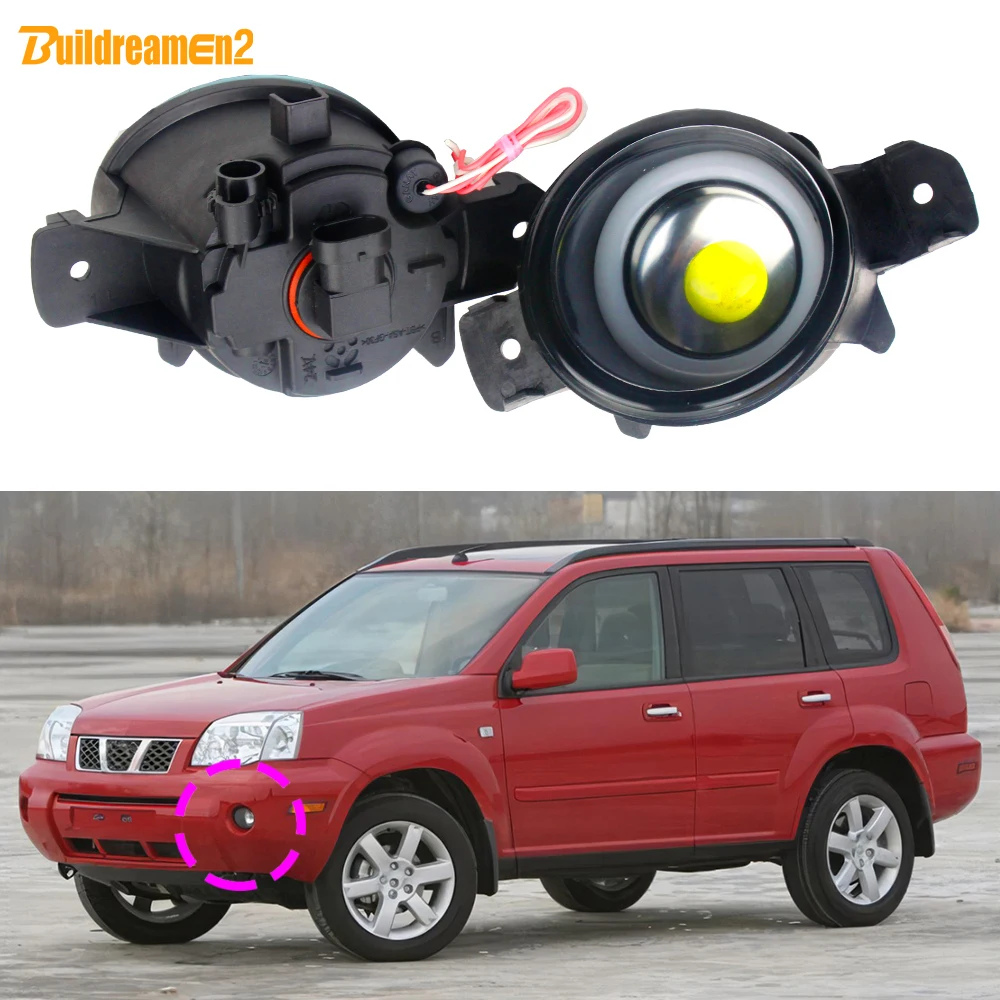 2X30W Lente In Vetro Per Auto Led Fendinebbia Angel Eye Fog Daytime Running Lamp Drl Per Nissan X-Trail Xtrail T30 2004 2005 2006 2007