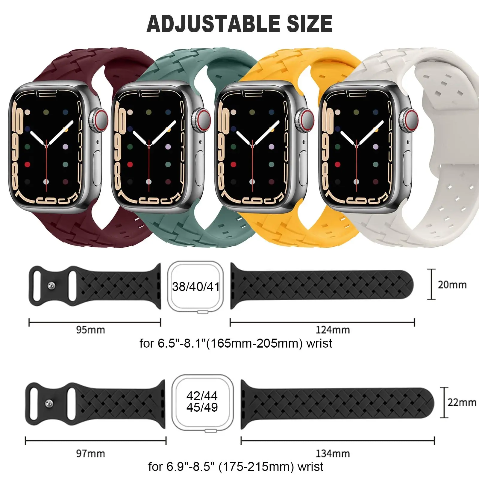 Breathable Silicone strap For Apple Watch Band 40mm 44mm 41mm 45mm 49mm  38mm Braided bracelet iwatch ultra series 7 6 5 4 se 3 8 - AliExpress
