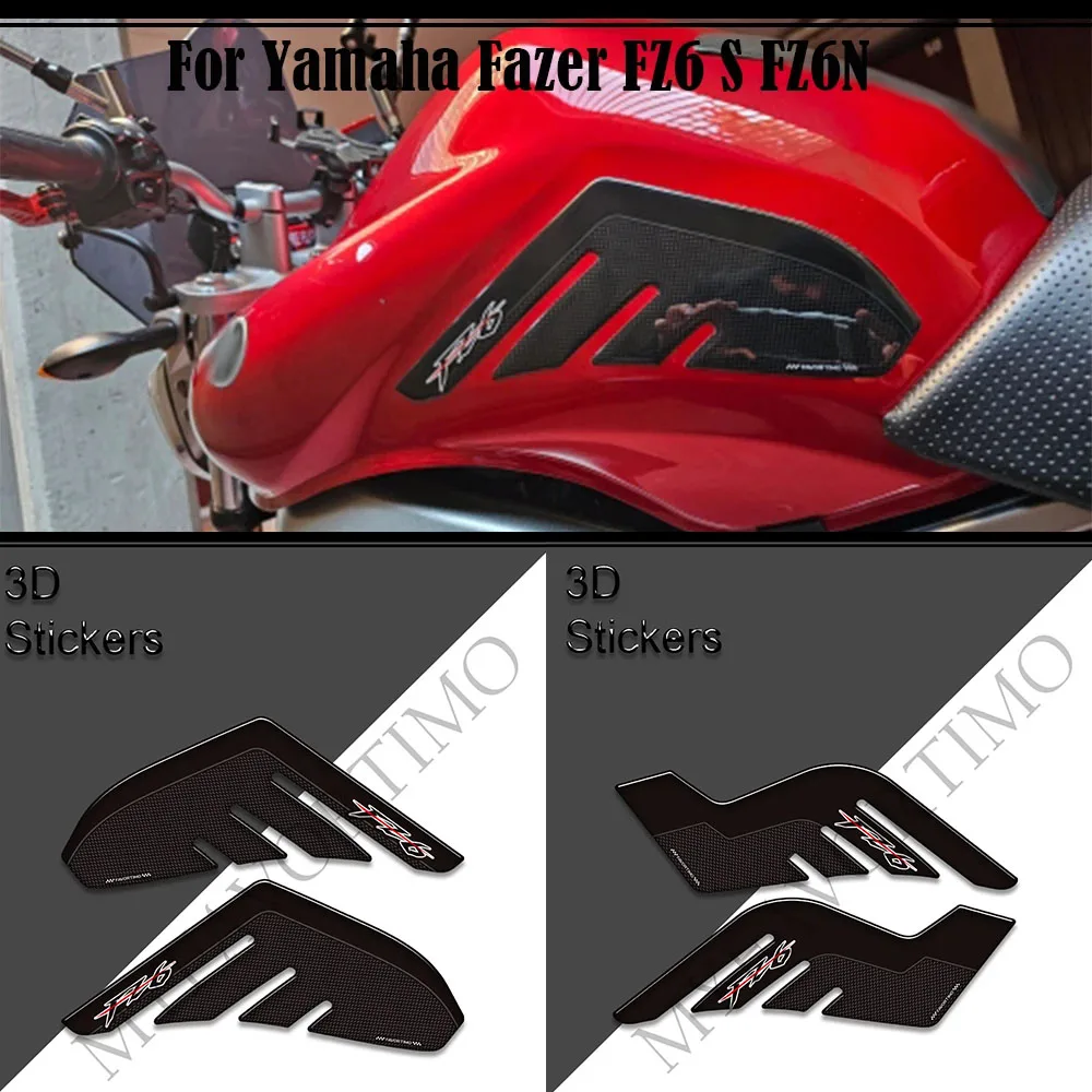 Motorcycle Protector Tank Pad Side Grips Gas Fuel Oil Kit Knee Scratch For Yamaha  FZ6 S FZ6N Fazer FZ6R FZ 6 5pcs finger tips guard silicone finger protectors anti scratch finger pads grips finger protector covers for sewing repairing