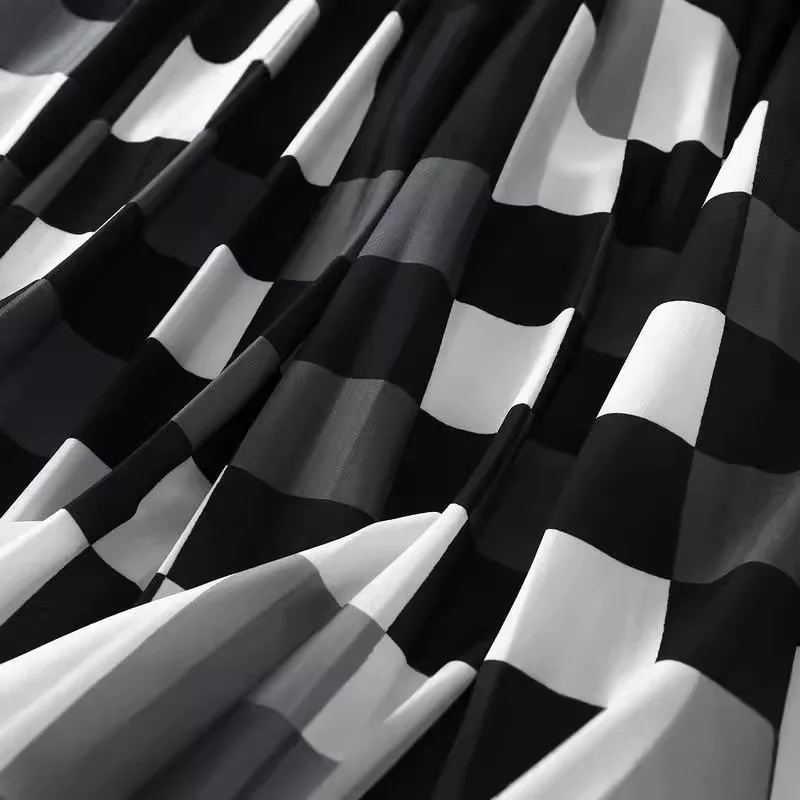 Organ pleated skirt for women, new high waist slimming mid length A-line skirt, pleated skirt, mesh skirt, mid length dress - Image 5