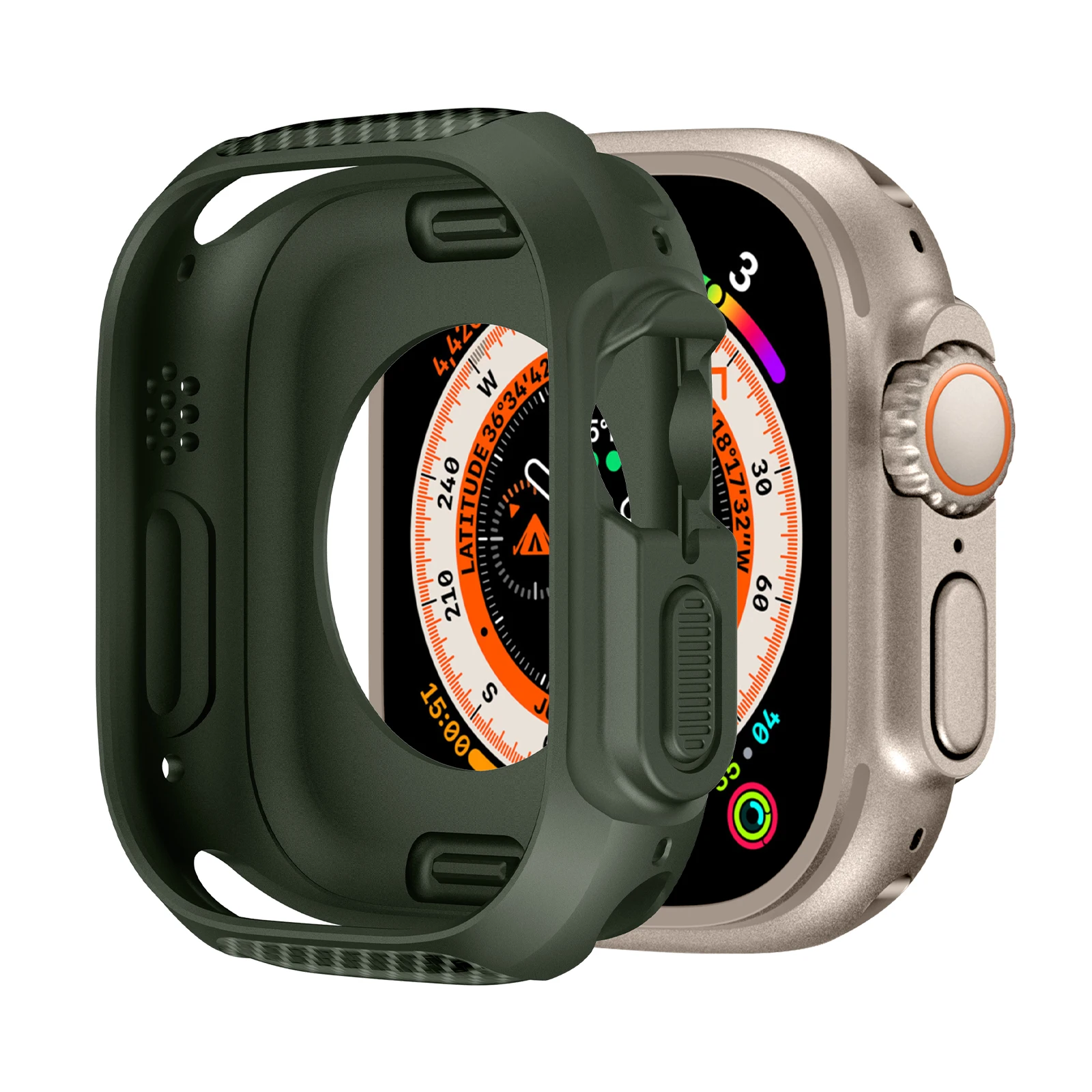 Custodia Per Apple Watch Ultra 49Mm Series 8 Soft Tpu Silicone Protector Bumper Per Iwatch Ultra Military Grade Slim Tpu Cover