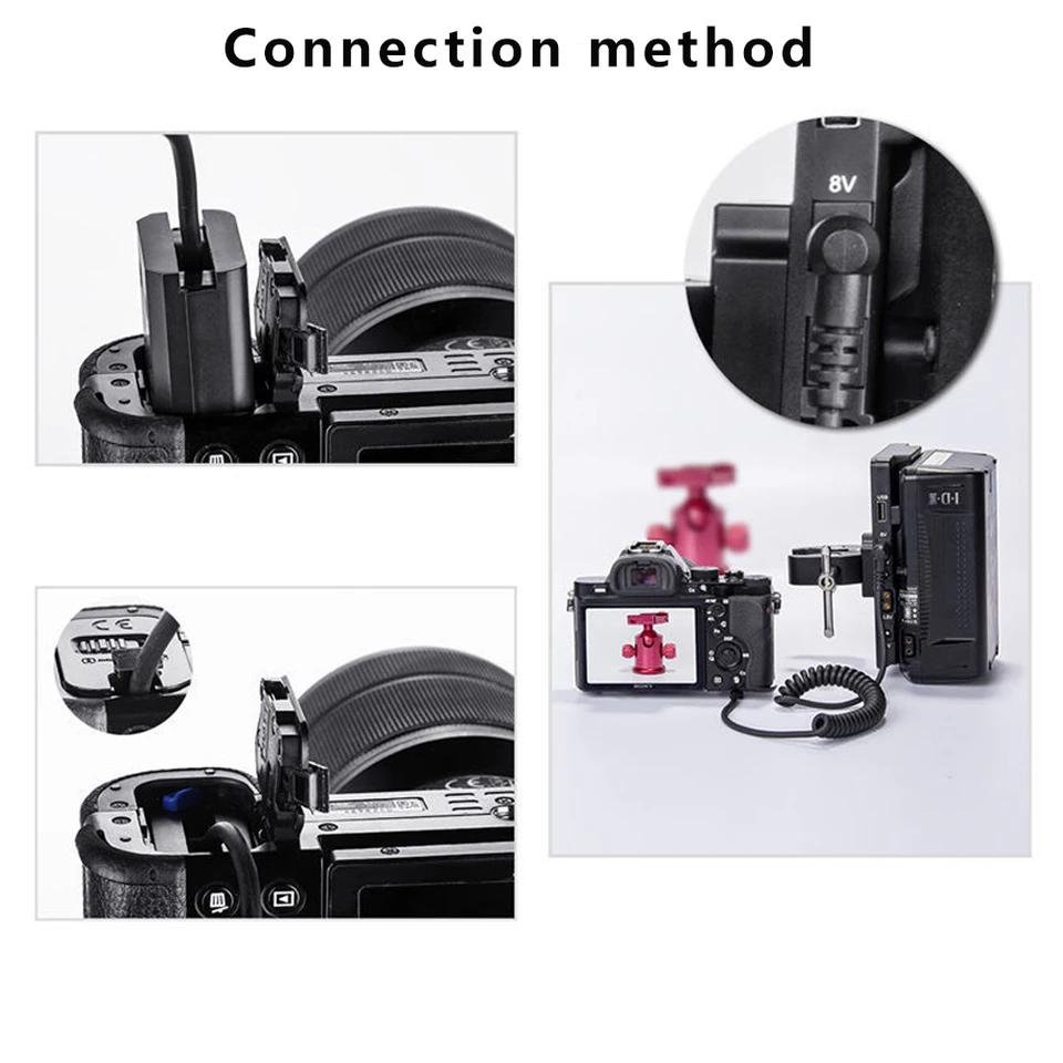 TKDY AC-PW20 Netzteil NP-FW50 Dummy Battery DC Coupler Kit für Sony Alpha A5100 A6000 A6100 A6300 A6400 A6500 ZV-E10 A7 A7R A7S A7II A7RII A7SII RX10 II III IV NEX5 NEX7 Kameras