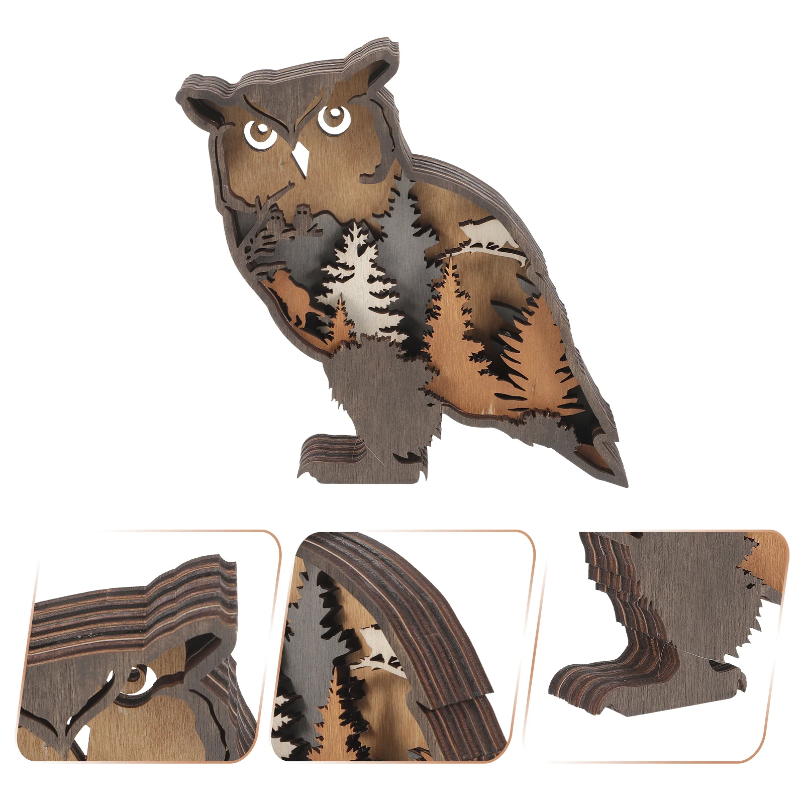 

Owl Ornament Decor Log Cabin Rustic Woodland Dining Table Room Decorations Boxwood Forest Bathroom Farmhouse Living Wall