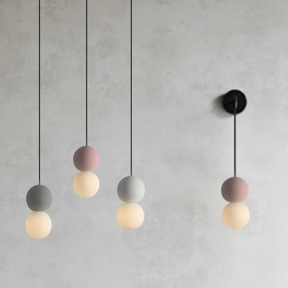

Nordic restaurant cement chandelier pendant lights lighting lamp living room bedroom coffee sandstone glass bedroom ceiling