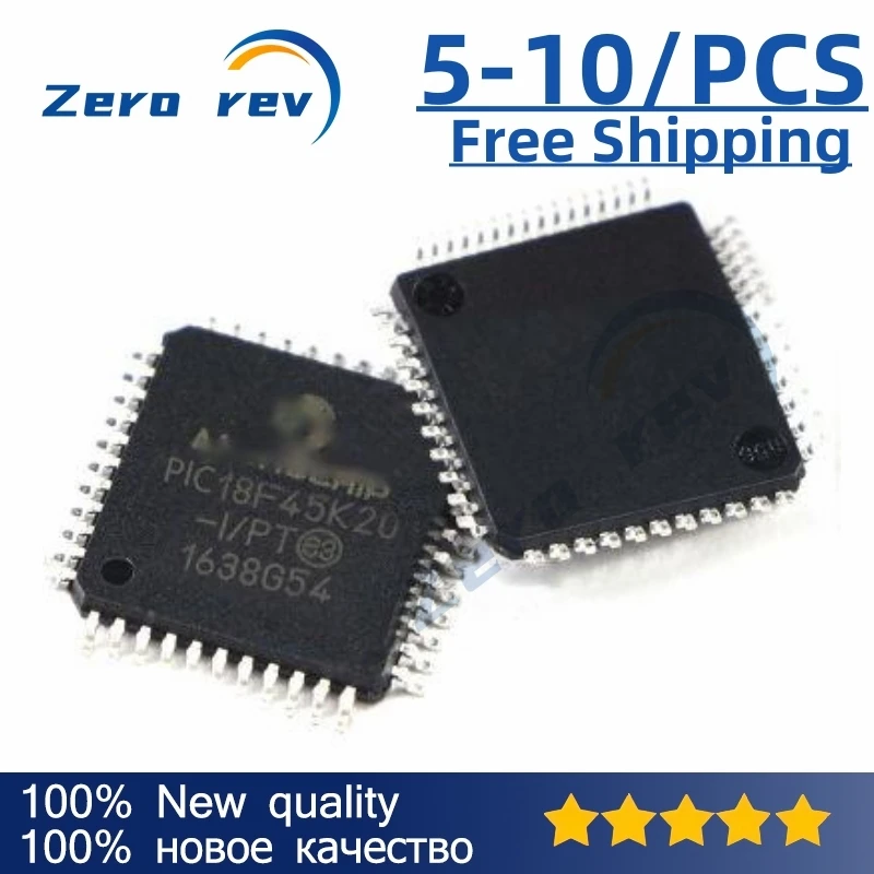 

5-10Pcs 100% New Free Shipping T PIC18F45K22-I/PT PIC18F45K20-I/PT PIC18F45J10-I/PT TQFP-44
