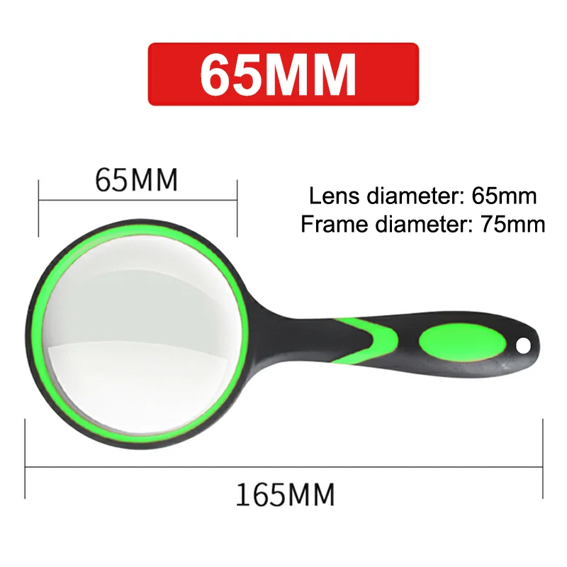 Large Lens Handheld Magnifier with Non-Slip Grip - 10X Magnification for Reading & Observation