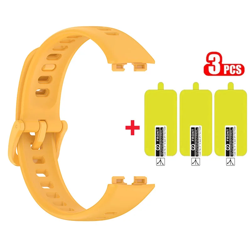 2-in-1 Silicone Strap Band with 3-Pack Anti-Scratch HD Screen Protectors