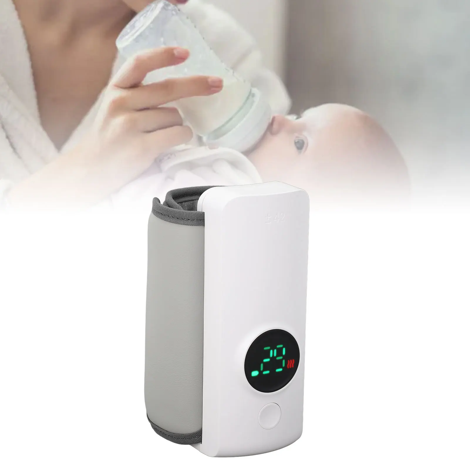 Portable Bottle Warmer Fast Heating Accurate Temperature Control Milk Bottle Warmer Cover Multifunctional ABS Leather for Home 3