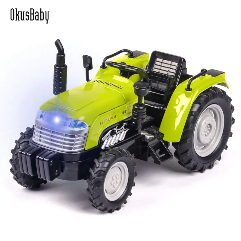 

Simulation 1:32 Farmer's Car Tractor Children's Toy Alloy Truck Model With Sound and Light Pull back Sliding Toy Vehicle