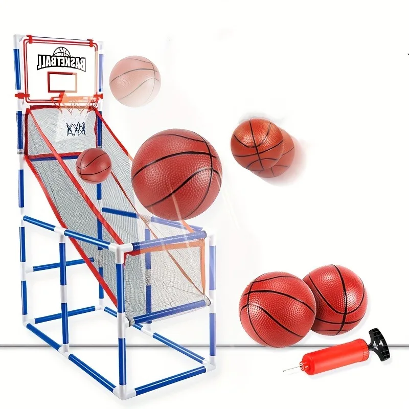 Portable Arcade Basketball Game Set with 2 Balls Hoop for Kids Indoor Outdoor Sport Play Children Boys Sports Toys Easy Set Up 4