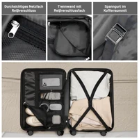 Ensemble de bagages de voyage 20 pouces 24 pouces, valise rigide en ABS avec roulettes, serrure TSA, légère, durable, bagage à roulettes, ensemble de 2 pièces, homme femme 3