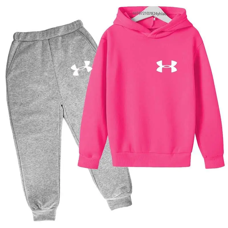 thumbnail image 1 of Conjunto de 2 piezas de sudadera y pantalones de terciopelo para niños, primavera y otoño, informal, sencillo, para niñas de 2 a 13 años, 1 of 5