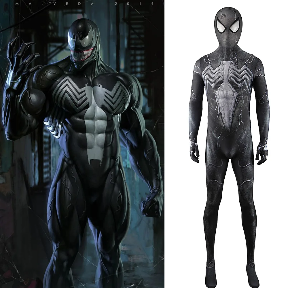 Costume Da Veleno Nero Spiderman Cosplay Spidey Boys Costume Spandex Superhero Zentai Suits Costume Di Halloween Adult Kids