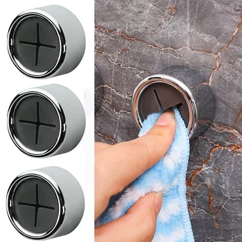 Porta asciugamani da bagno Porta asciugamani a ventosa Ganci porta spina autoadesivi montati a parete Ganci rotondi per appendiabiti da cucina Organizzatore con clip 1
