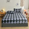 New Printing Fitted Bed Sheet King Queen Mattress Cover Protector Pad Bed Cover Bed Linens with Elastic Room Decor Antibacterial 5