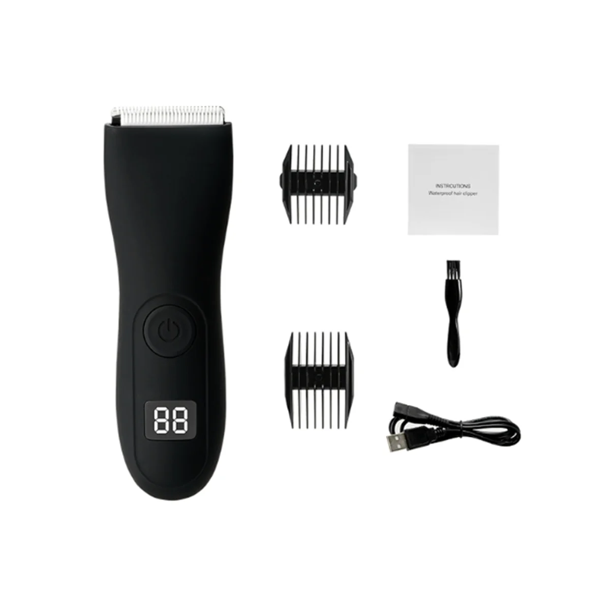 

Electric Groin Hair Trimmer Body Groomer Shaver for Men Waterproof Wet/Dry Clippers Male Face Beard