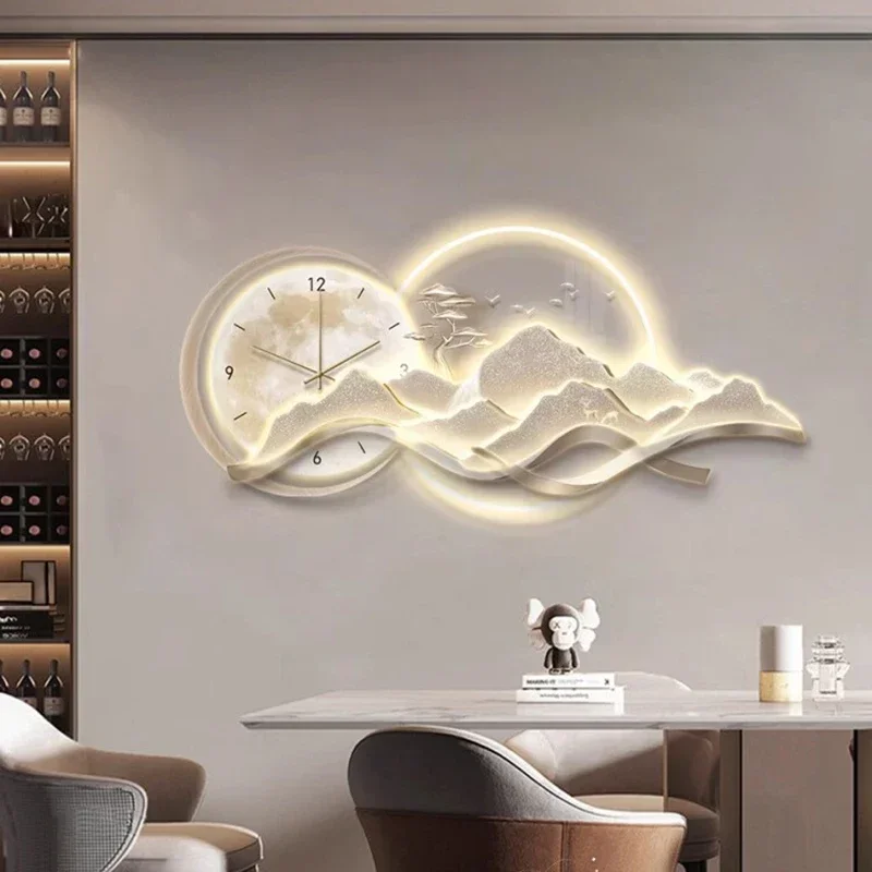 Chinesischen Stil Schlafzimmer Wanduhren Küche Moderne Alarm Nordic Große Größe Kunst Wandbild Wand Uhr Luxus Duvar Saati 2