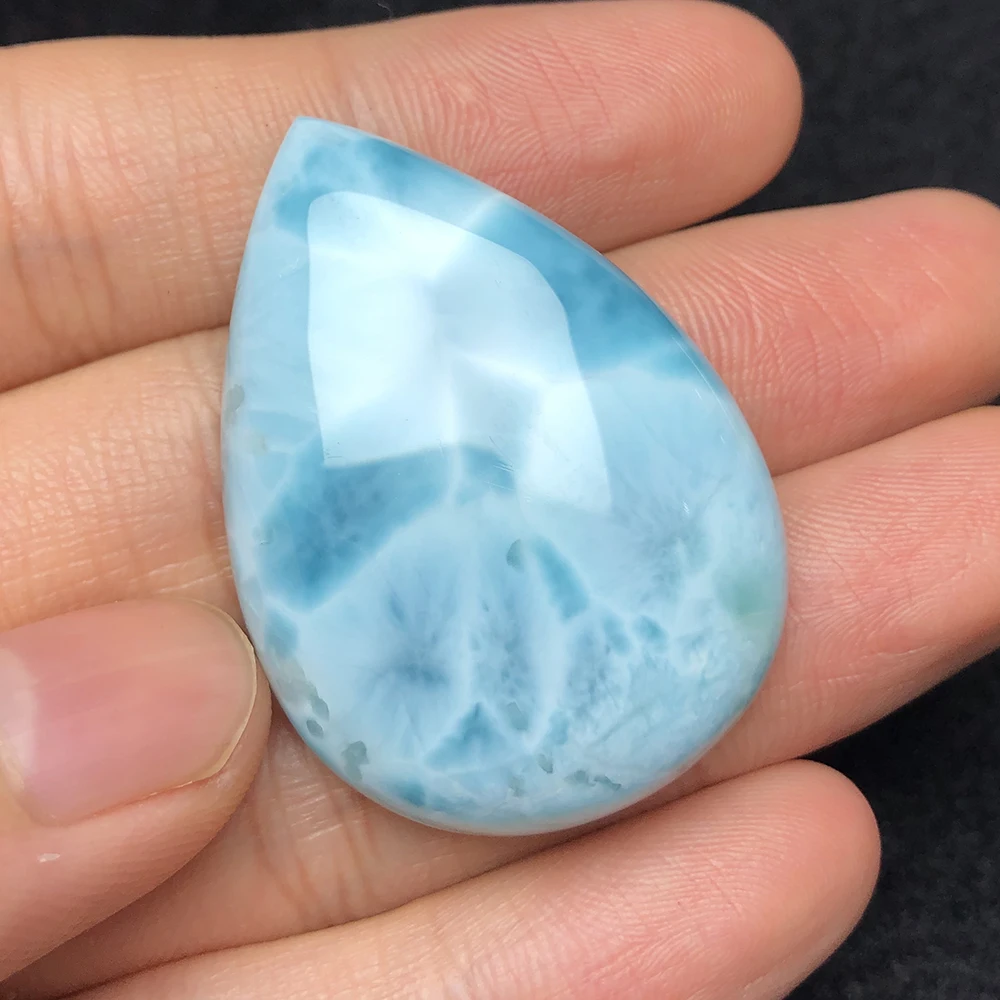 Natural Dominican galalima Larimar Sea Stone Pear30.9 * 43.5 * 8mm93.6 carat naked stone ring pendant with stone