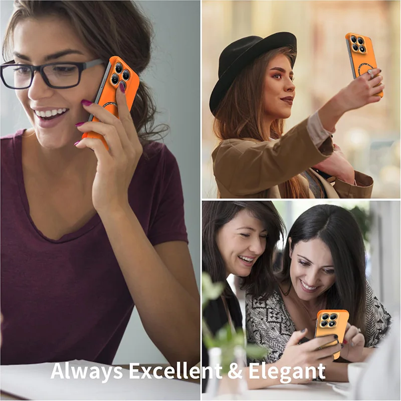 Magnetic Slim Frameless Phone Case - Matte Anti-Scratch Hard Cover, Shockproof Armor
