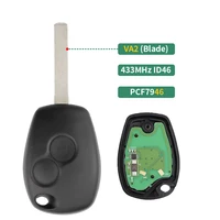 กุญแจรถระยะไกลสำหรับ Renault trafic Duster Master Modus CLIO 3 twingo movano Dacia Logan Sandero kangoo 433MHz ID46 PCF7946/47 3