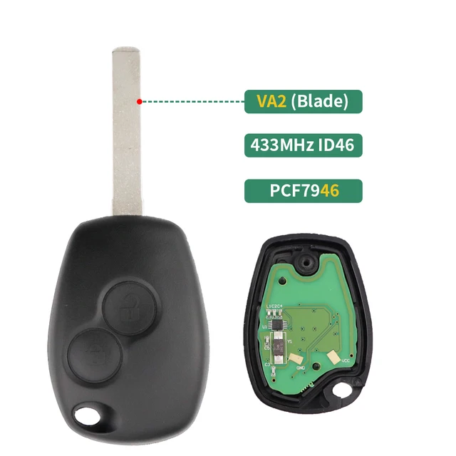 กุญแจรถระยะไกลสำหรับ Renault trafic Duster Master Modus CLIO 3 twingo movano Dacia Logan Sandero kangoo 433MHz ID46 PCF7946/47 3