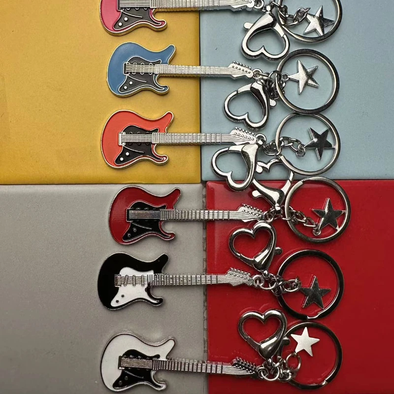 

Новый дизайн, брелок для ключей в виде классической гитары, автомобильный брелок, кольцо для ключей, кулон в виде музыкальных инструментов для мужчин и женщин, подарок, оптовая продажа