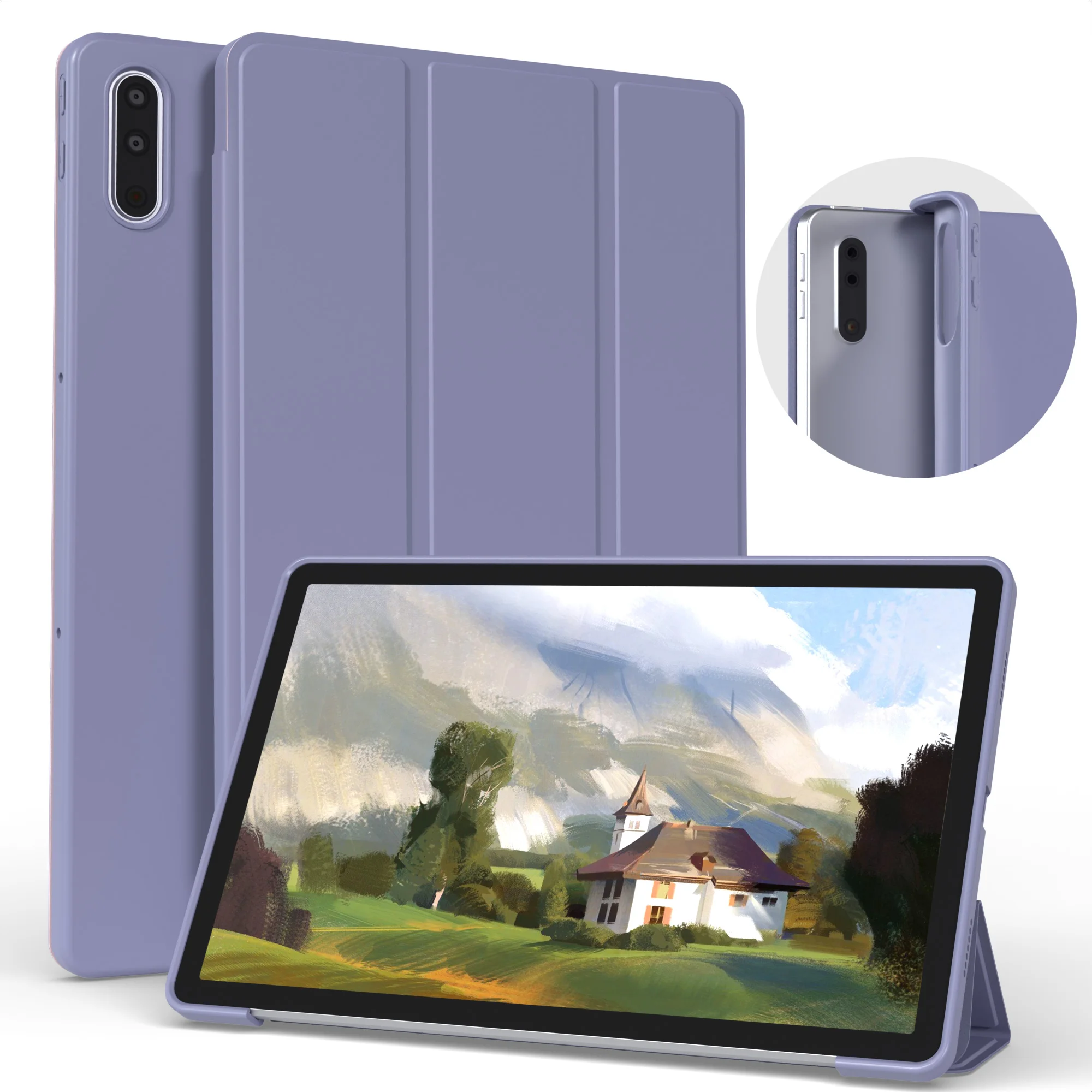 For Lenovo Tab P11 Pro Case & Lenovo Tab P11 Case TB-J606 Magnetic Tri-Fold Stand Tablet Cover for Lenovo tab P11 Plus TB-J616