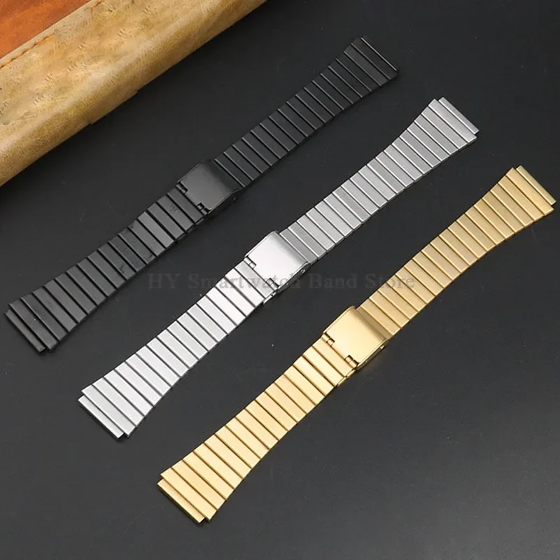 Classic Stainless Steel 18mm Metal Watch Strap - Timeless Small Square Bracelet Design