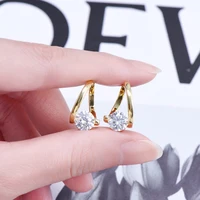 OXTAO 925 Silver Twisted Hoop Earrings 6.5mm Moissanite Solitaire Stone D VVS1 Glittering Diamond Ladies Luxury Jewelry Gift 3