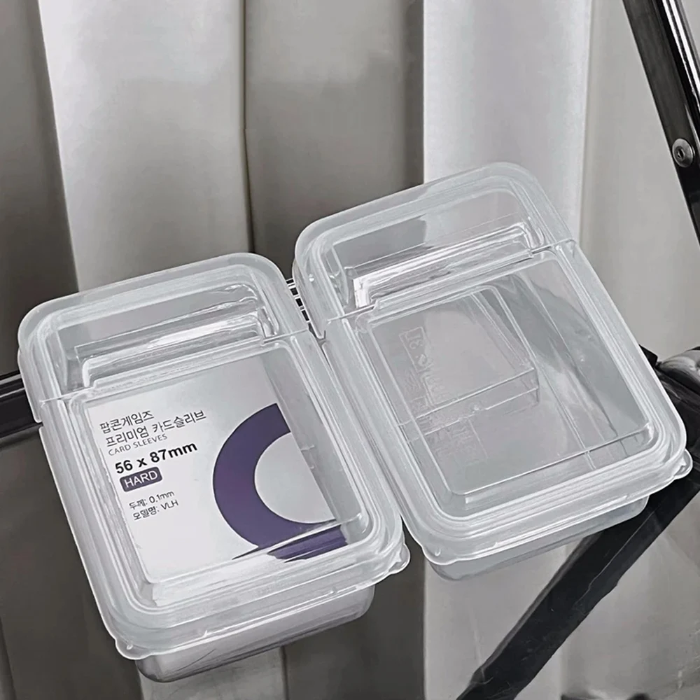 INS Transparent Plastic Storage Box 3 inch Photocards Small Card Storage Box Desk Organizer Box Classification Box Stationery 5