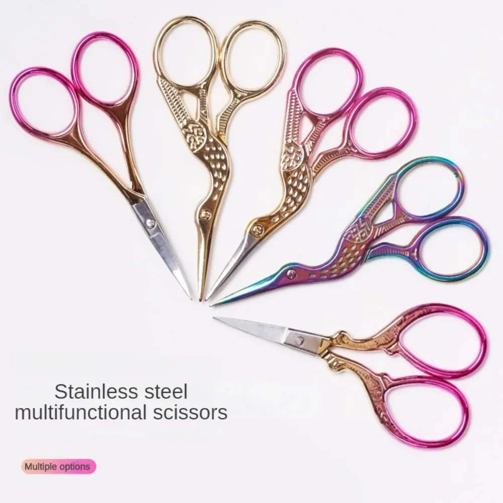Retro Stainless Steel Beauty Scissors Makeup Grooming Eyebrow Trimmer Eyelash Nose Facial Hair Remover Nail Scissors Nail Tool 2