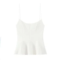 Willshela Women Fashion Solid Pleated Backless Side Zipper Tops Vintage Thin Straps Square Collar Female Chic Lady Camis - Image 2