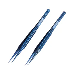 Titanium Alloy Non - Magnetic Ultra - Precision Tweezers - Set (Blue)